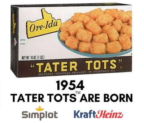 Tater Tots were created in 1954 in Ontario, Oregon.